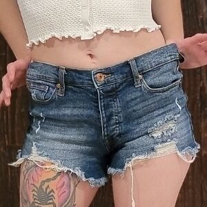 Trendy Distressed Blue Jean Shorts